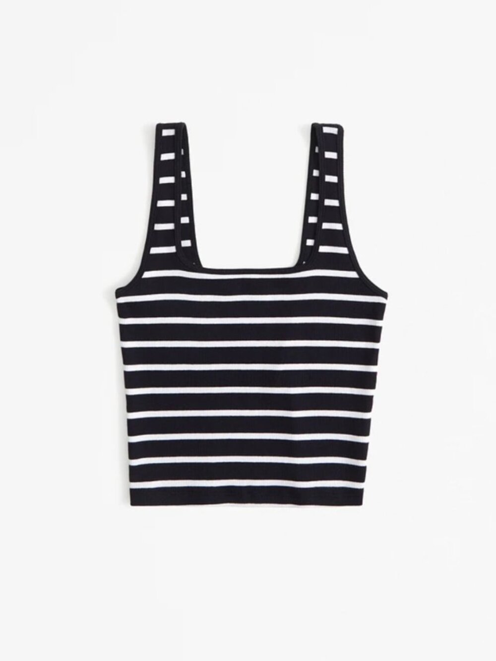 Abercrombie & Fitch Essential Cropped Squareneck Rib Tank
